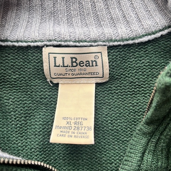 L.L. Bean Men's Cotton Sweater, Quarter-Zip size XL - Picture 5 of 8